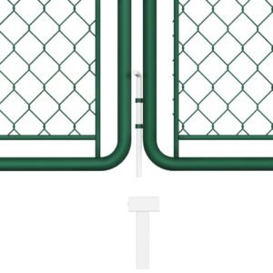 vidaXL Градинска порта, стомана, 100x395 см, зелена