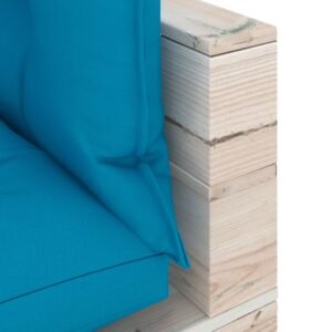 vidaXL Градински 4-местен палетен диван с възглавници, бор